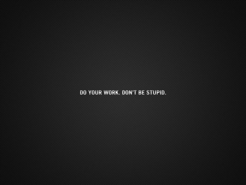 Do Your Work Dont Be Stupid1