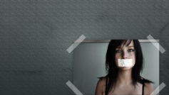 Funny Wallpapers A Girl With A Taped Mouth 100265