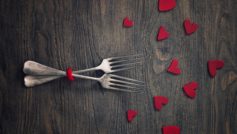 Fork Art Red Hearts
