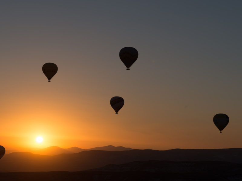 Hot Air Balloons Sunset Wide