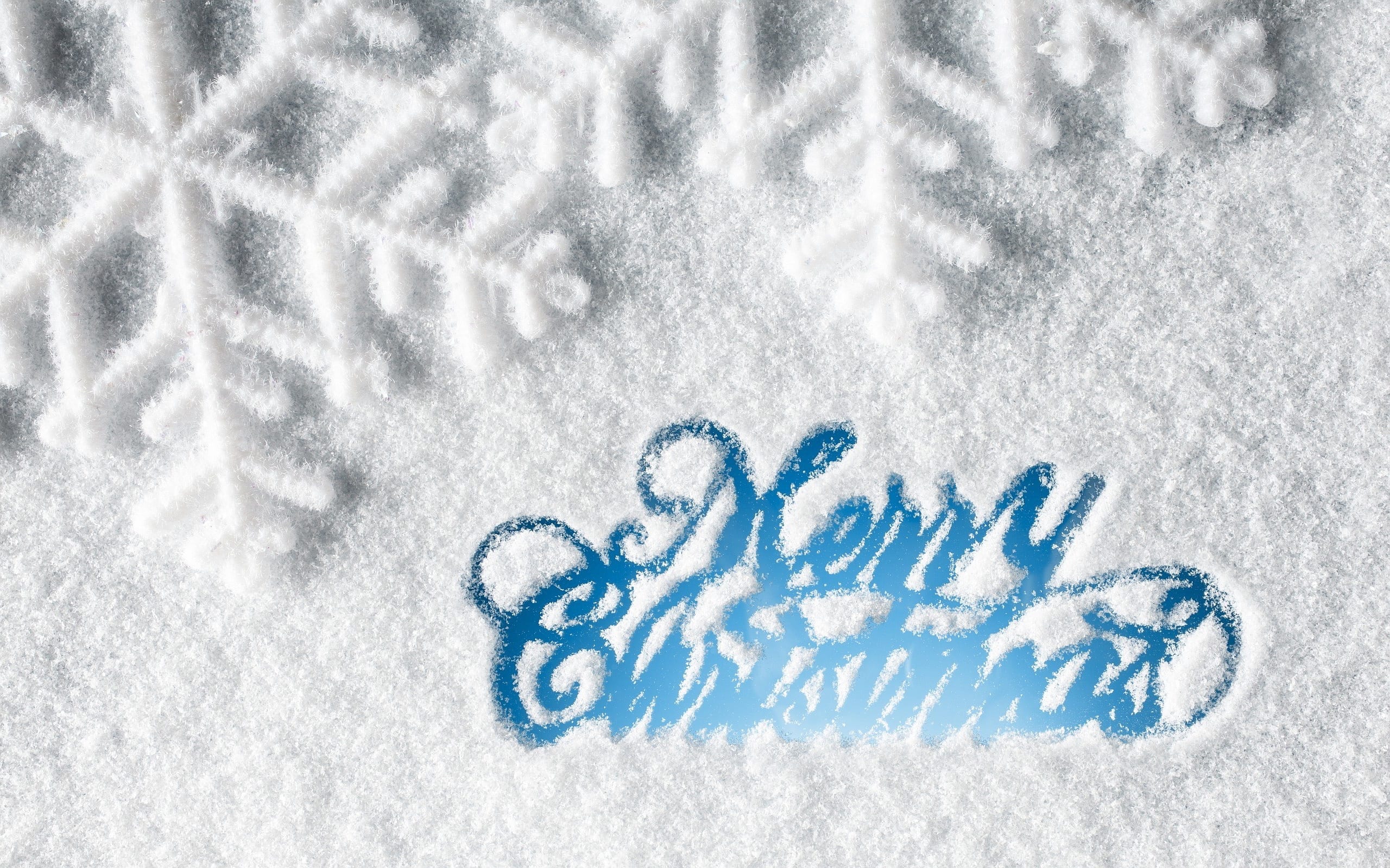 Merry Christmas Snow Wide - High Definition Wallpaper