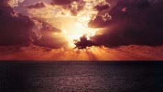 Ocean Horizon Sunset 1600×900