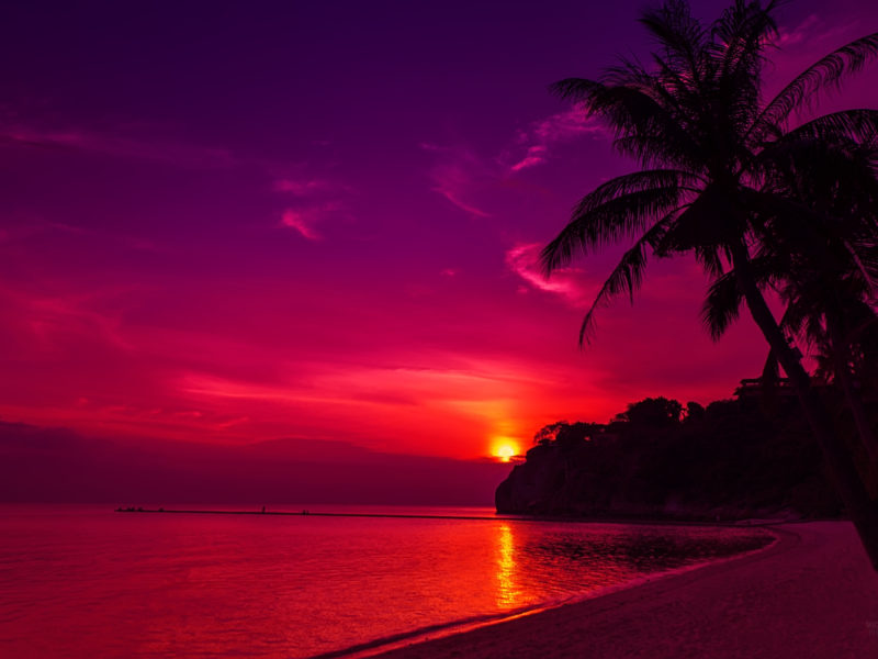 Thailand Beach Sunset Wide