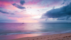 Twilight Island Beach Sunset Wide