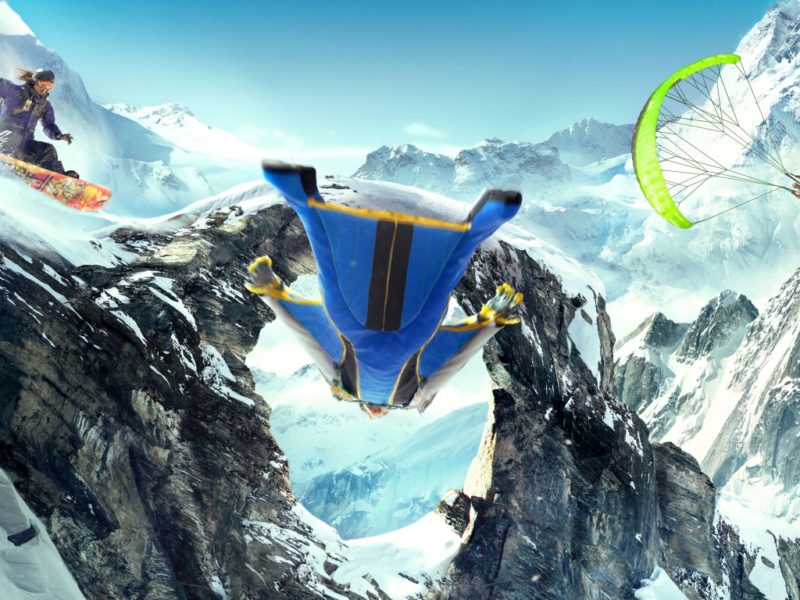 Wingsuit Snowboarding Paragliding 5k 1366×768