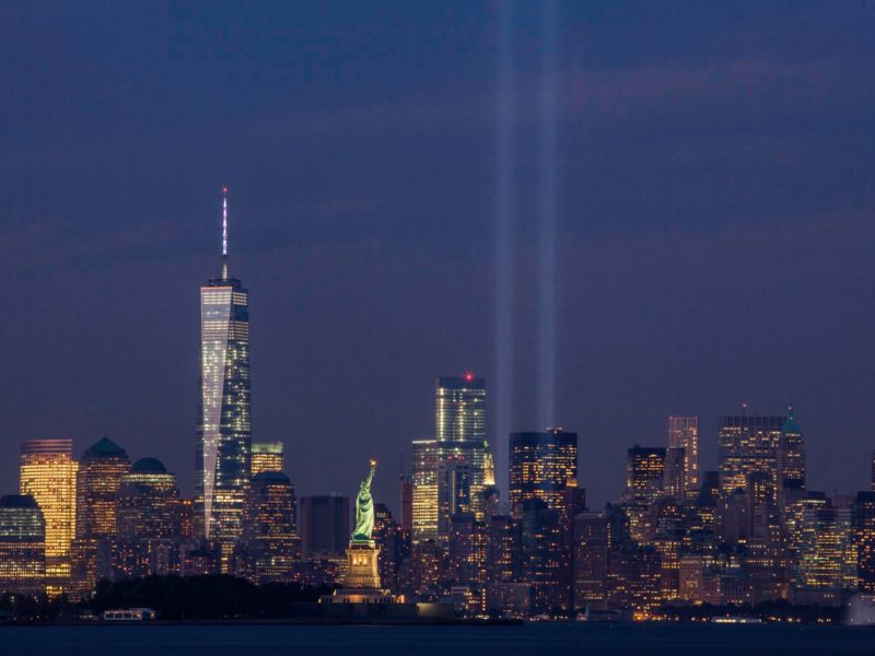 September 11th Tribute In Light From Bayonne New Jersey