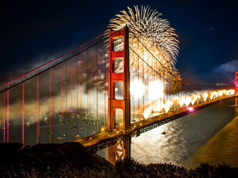 Bridge New Year San Francisco Boats Bridges 2560×1600 Wallpaper