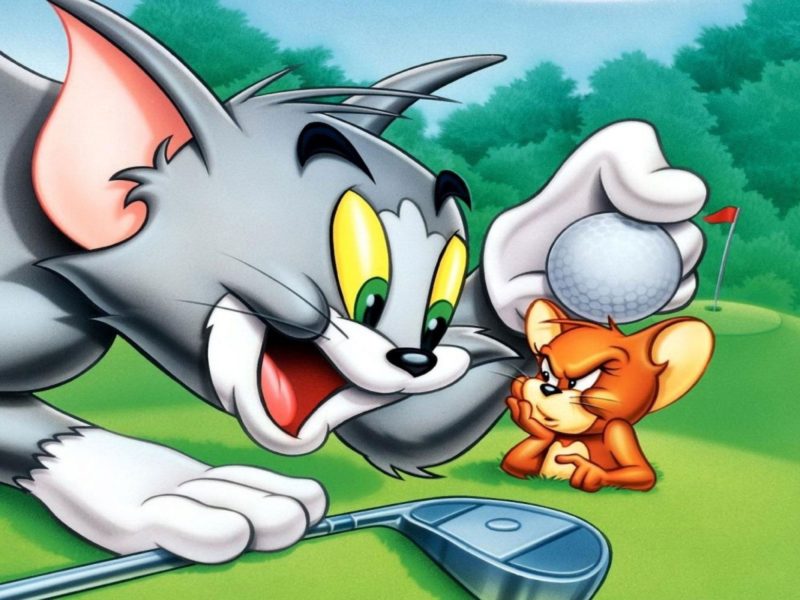Tom And Jerry with Golf Ball