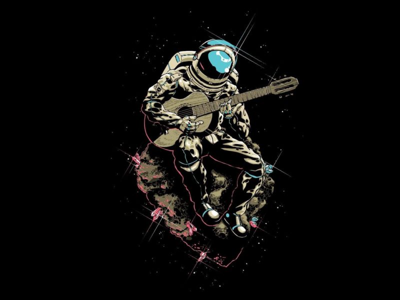 Astronaut Plays Guitar