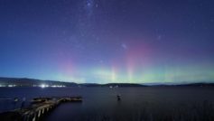 Aurora Borealis Over The Lake
