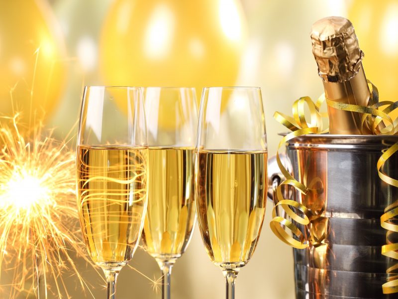 Happy New Year Champagne Golden Image Hd