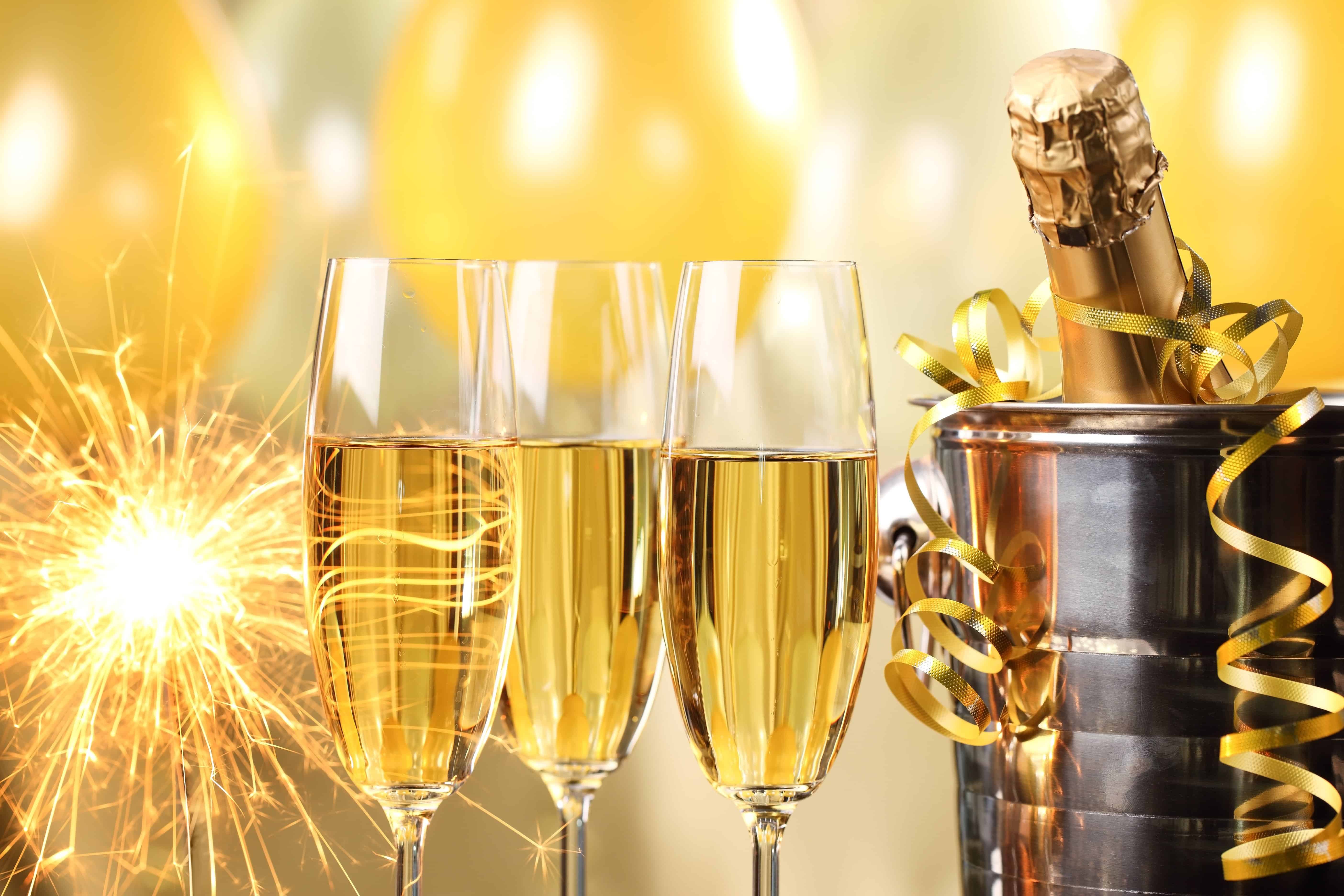 Happy New Year Champagne Golden Image Hd High Definition Wallpaper