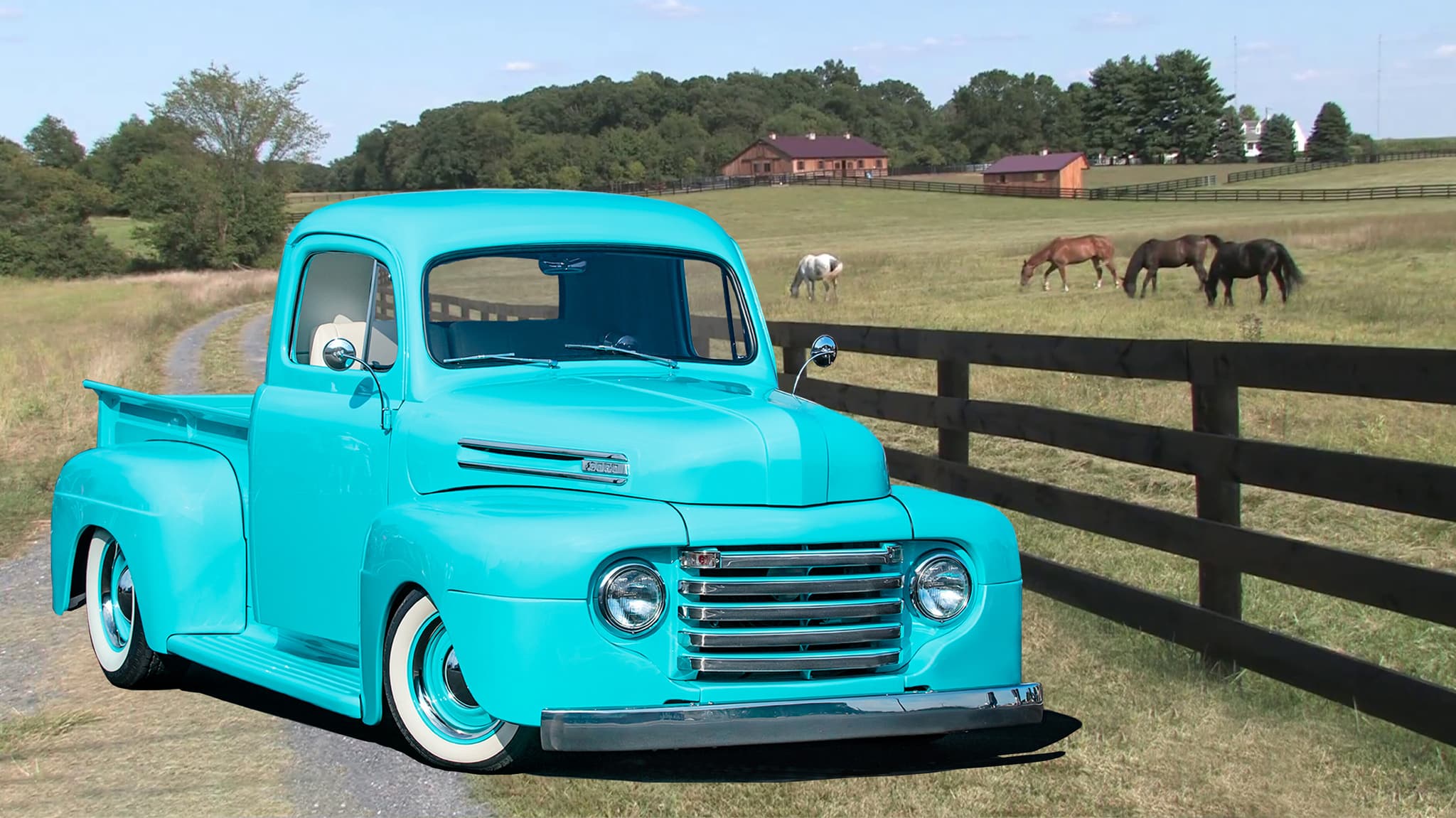 1950 Ford Pickup (lt. Blue) - High Definition Wallpaper