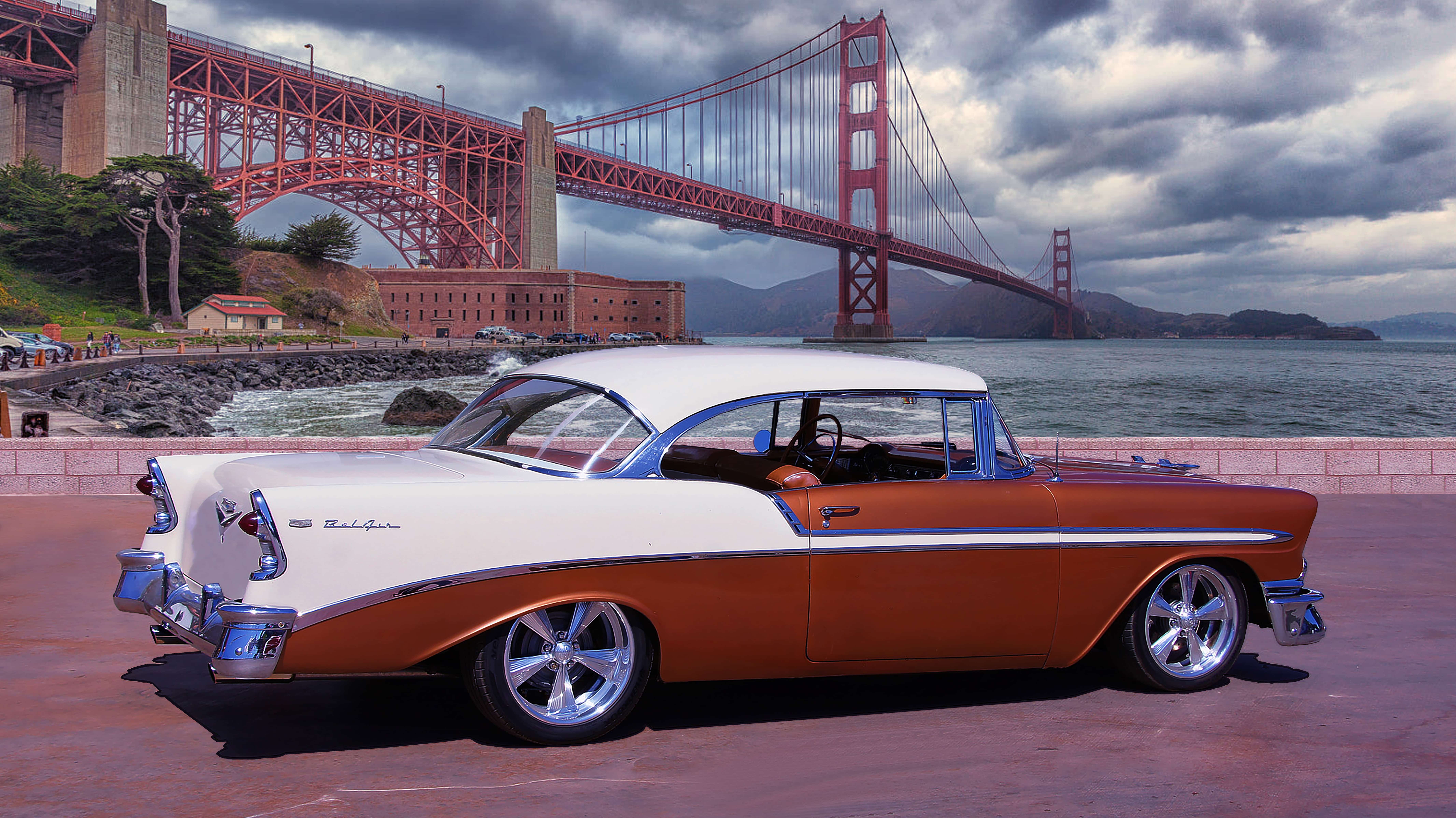 1956 Chevy Belair Hardtop (two Tone) is an HD wallpaper posted in cars cate...