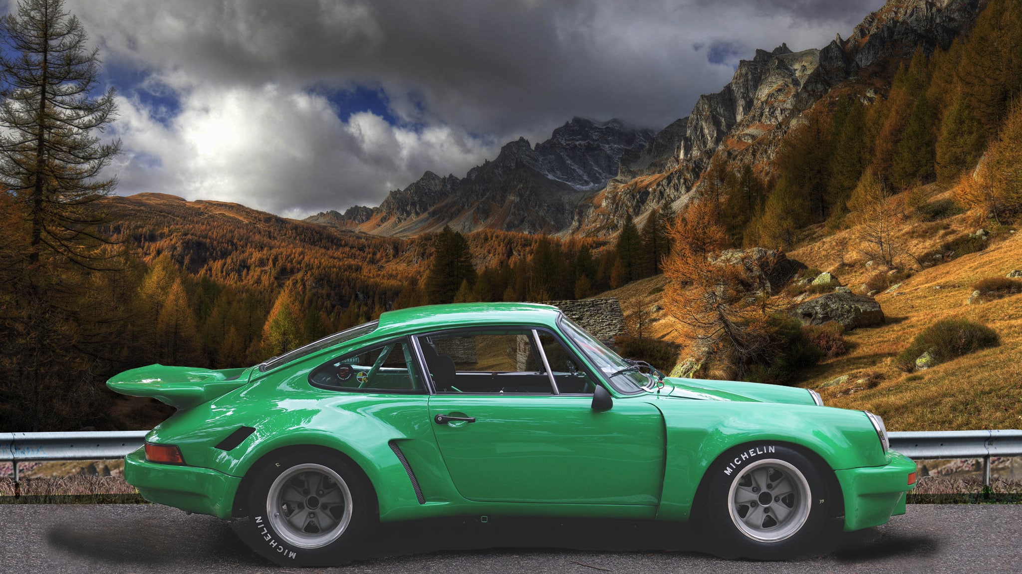 Porsche 911 Custom (green) - High Definition Wallpaper