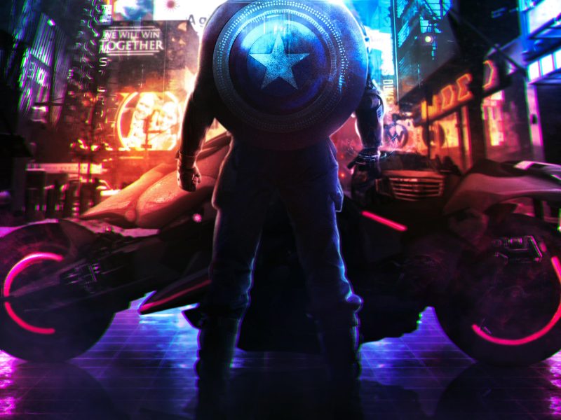 Cyberpunk 2077：Captain America(Neon Concept Art)