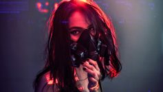 Sci Fi Cyberpunk Girl With Gas Mask