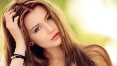 Stunning Beautiful Girl Model Face In Blur Green Background Hd Girls